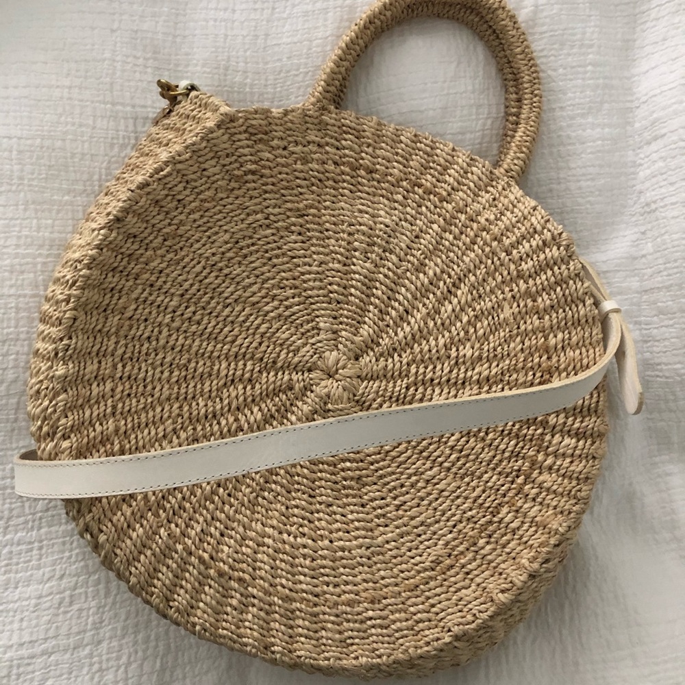 Claire V Alice Straw Circle Tote